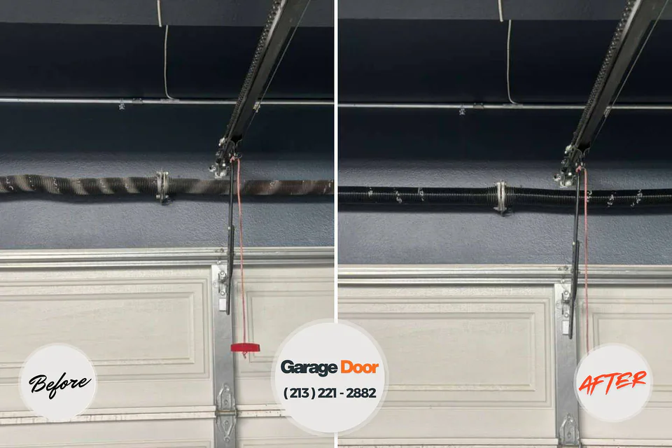 Before and after: garage door repair Oronoque, CT